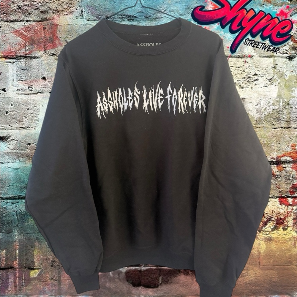 Black Crew Neck A$$holes Live Forever